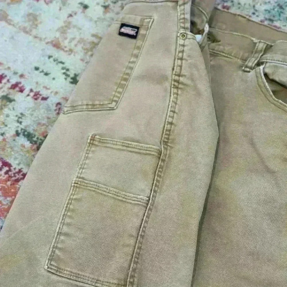 Vintage Dickies Khaki Denim Cargo Carpenter Shorts With Side Pocket Size‎ 32 - Picture 4 of 7